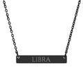 Libra Zodiac Engraved Bar Necklace