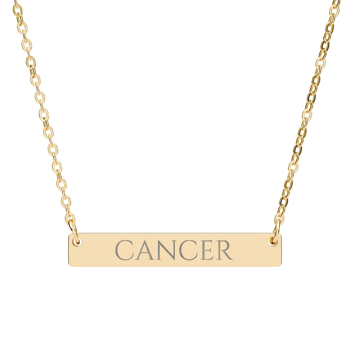Cancer Zodiac Engraved Bar Necklace