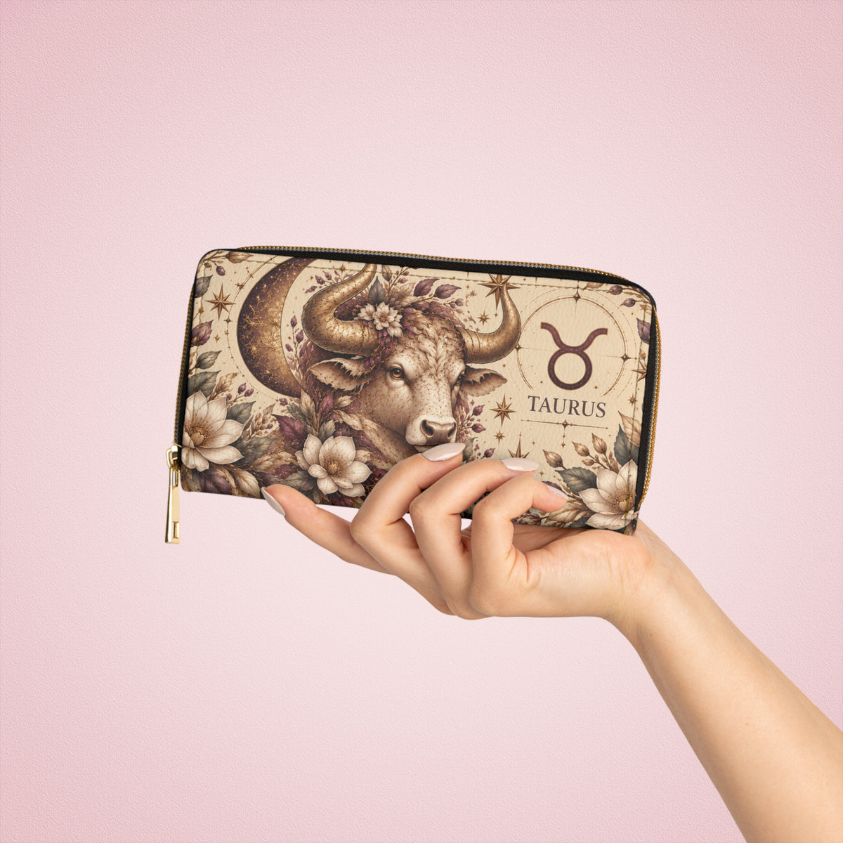 Taurus Zodiac Celestial Zipper Wallet