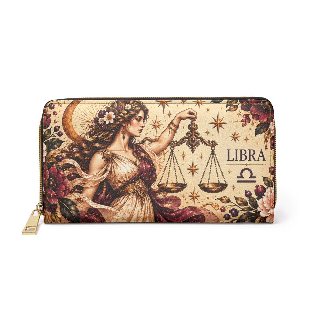 Libra Zodiac Celestial Zipper Wallet
