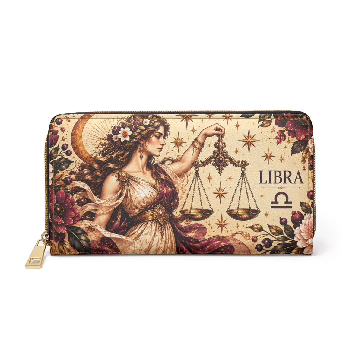 Libra Zodiac Celestial Zipper Wallet