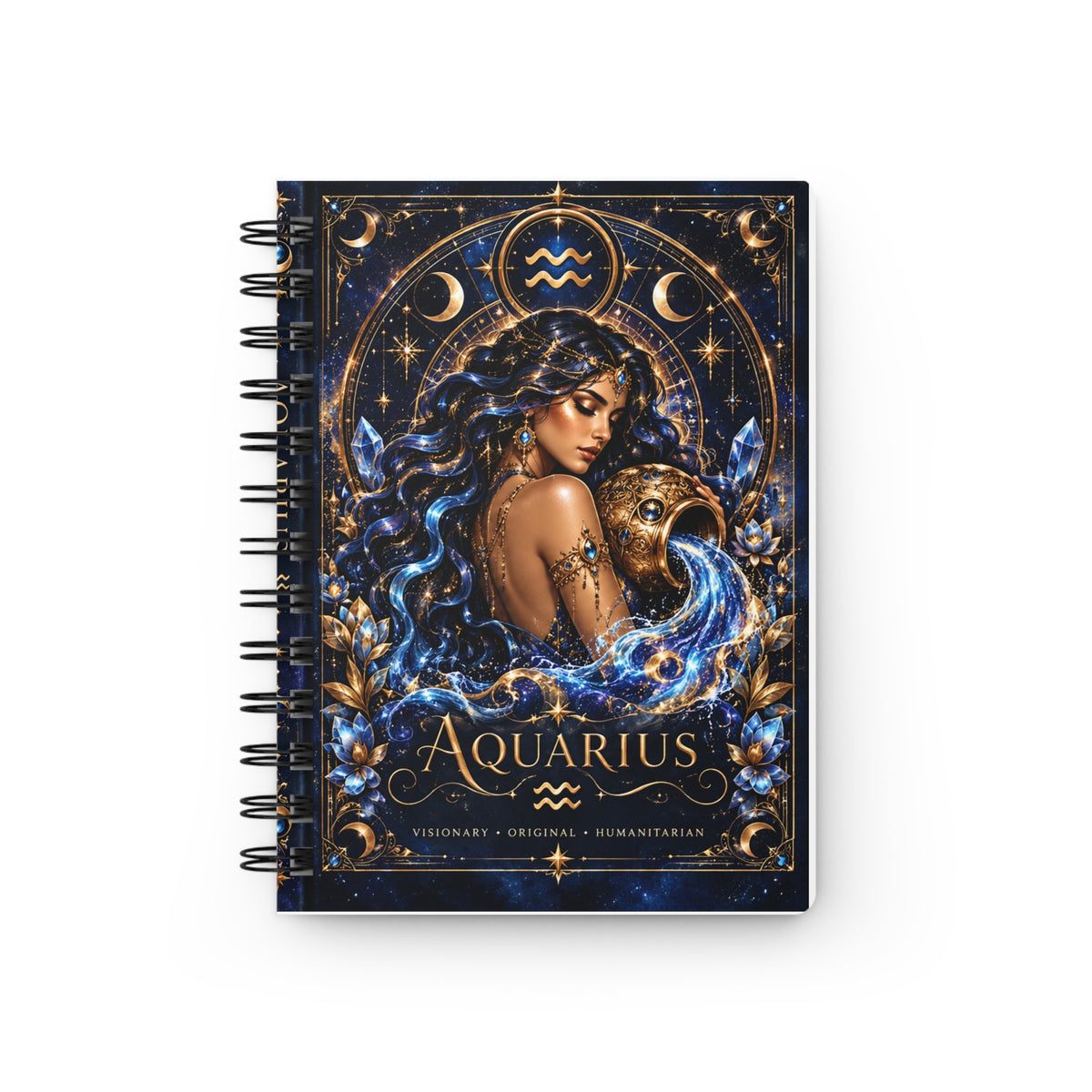 Aquarius Zodiac Spiral Bound Journal