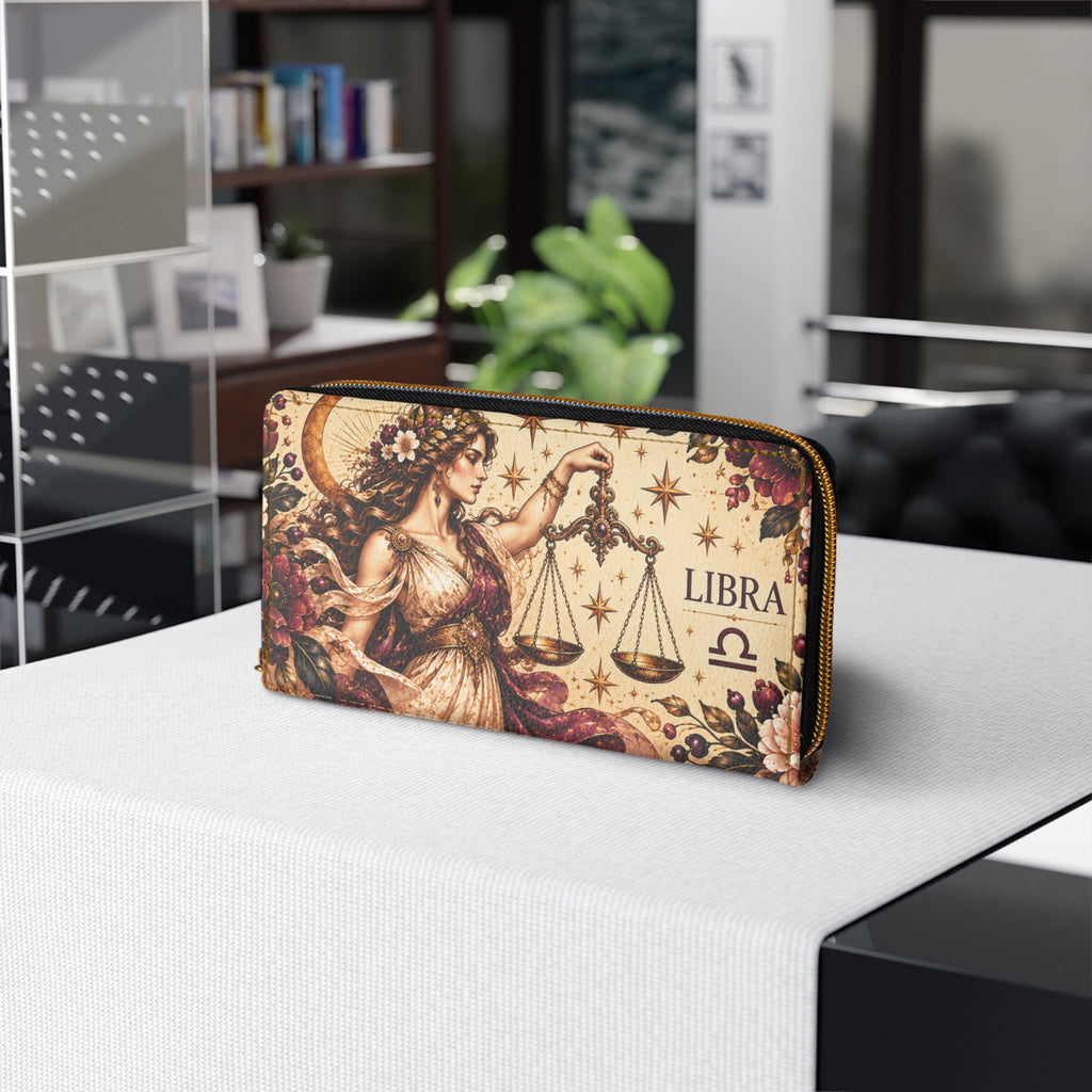Libra Zodiac Celestial Zipper Wallet