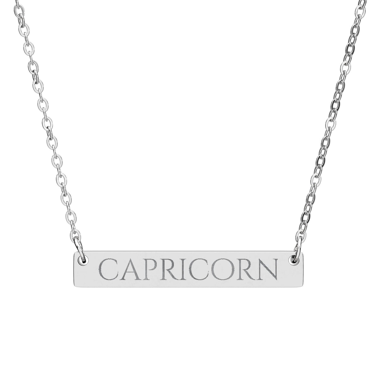 Capricorn Engraved Bar Necklace