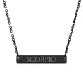 Scorpio Zodiac Engraved Bar Necklace