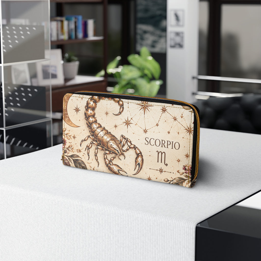 Scorpio Zodiac Scorpion Celestial Zipper Wallet