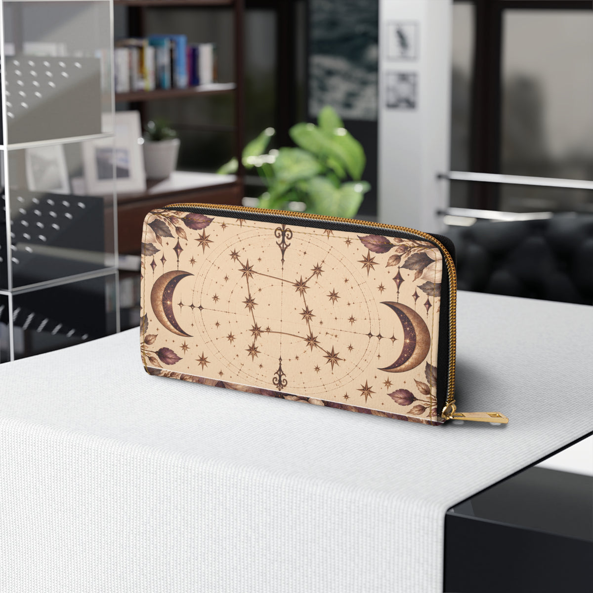 Gemini Zodiac Celestial Zipper Wallet