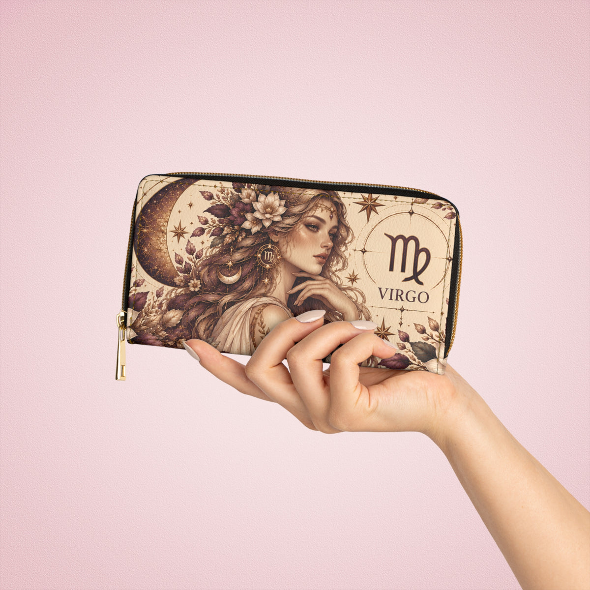 Virgo Zodiac Celestial Zipper Wallet
