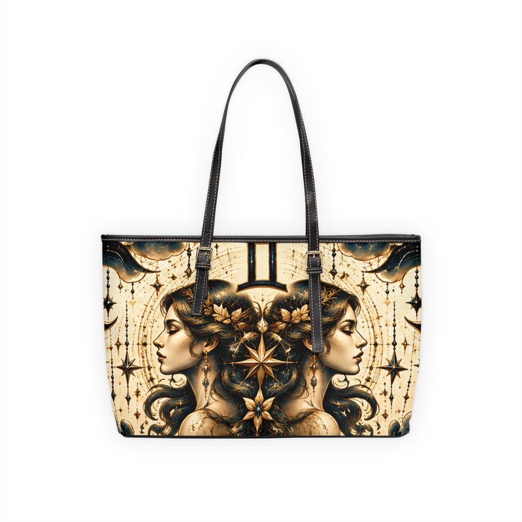 Gemini Zodiac Leather Shoulder Bag