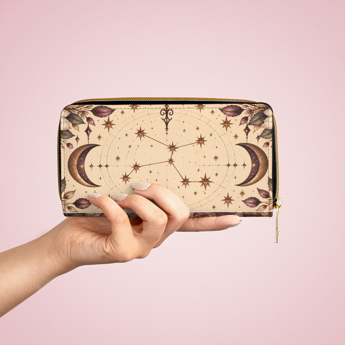 Cancer Zodiac Celestial Zipper Wallet