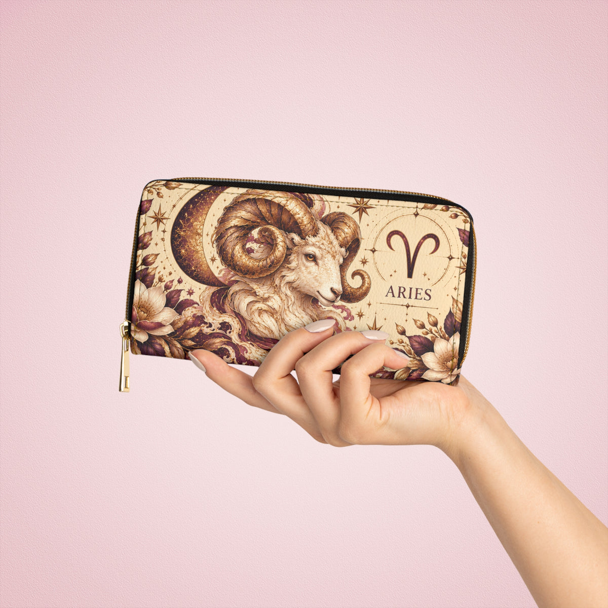 Aries Zodiac Celestial Zipper Wallet