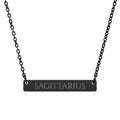 Sagittarius Zodiac Engraved Bar Necklace