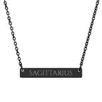 Sagittarius Zodiac Engraved Bar Necklace