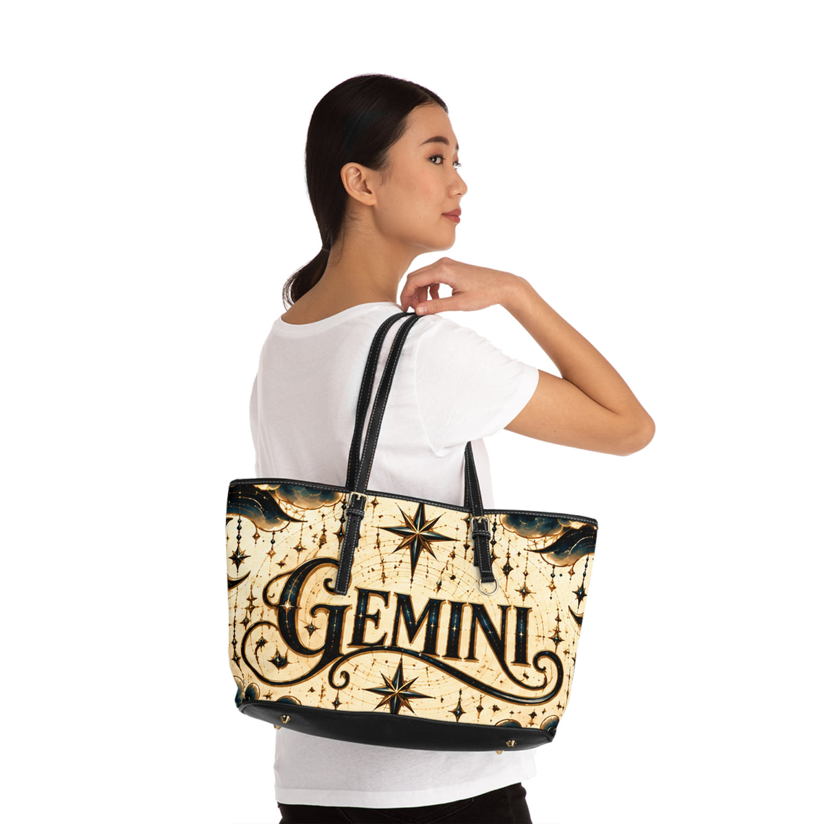 Gemini Zodiac Leather Shoulder Bag