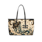 Aquarius Zodiac Leather Shoulder Bag