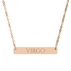 Virgo Zodiac Engraved Bar Necklace