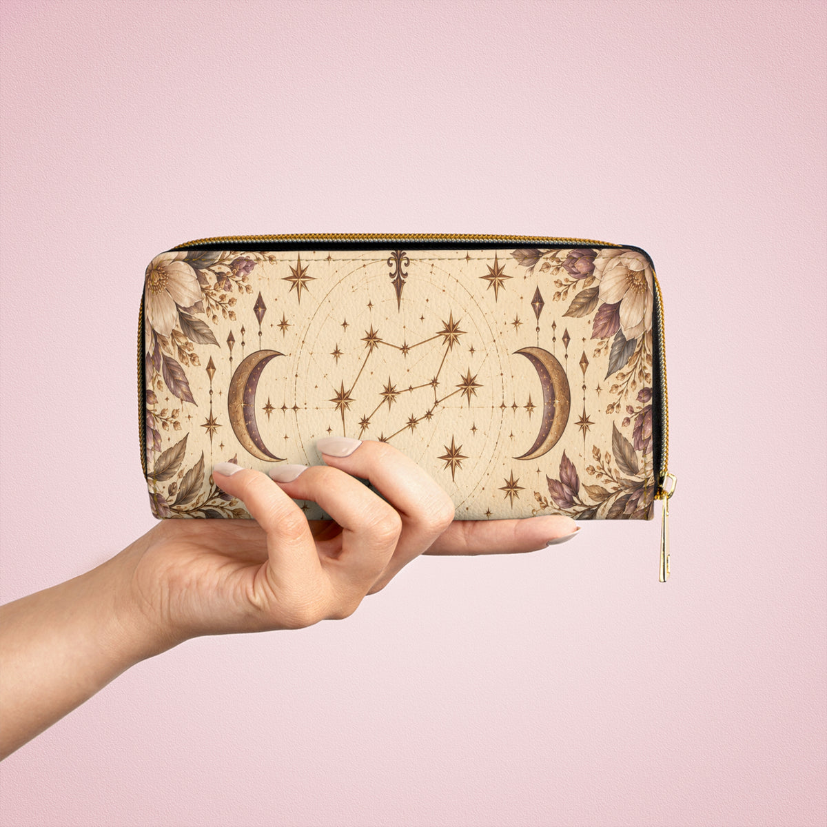 Aquarius Zodiac Celestial Zipper Wallet