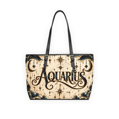 Aquarius Zodiac Leather Shoulder Bag