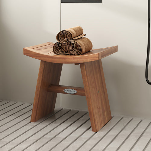 18-Inch Curved Teak Shower Bench