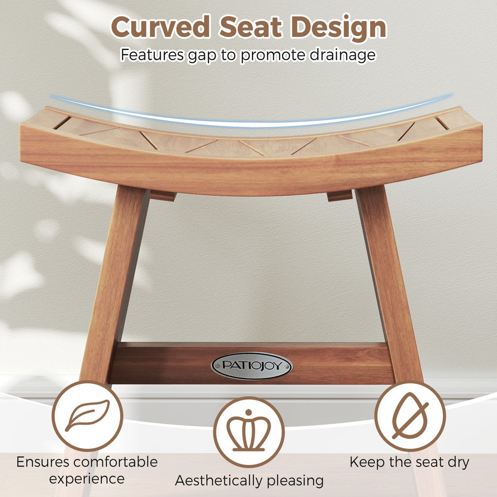 18-Inch Curved Teak Shower Bench
