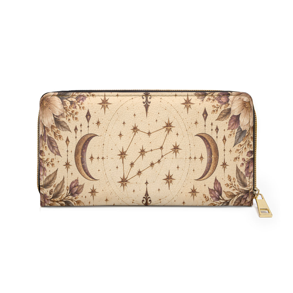 Aquarius Zodiac Celestial Zipper Wallet