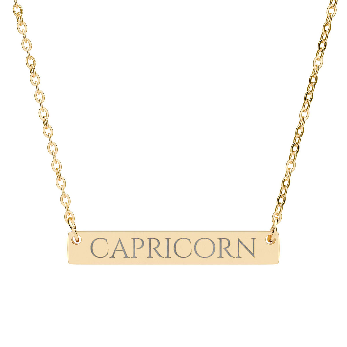 Capricorn Engraved Bar Necklace