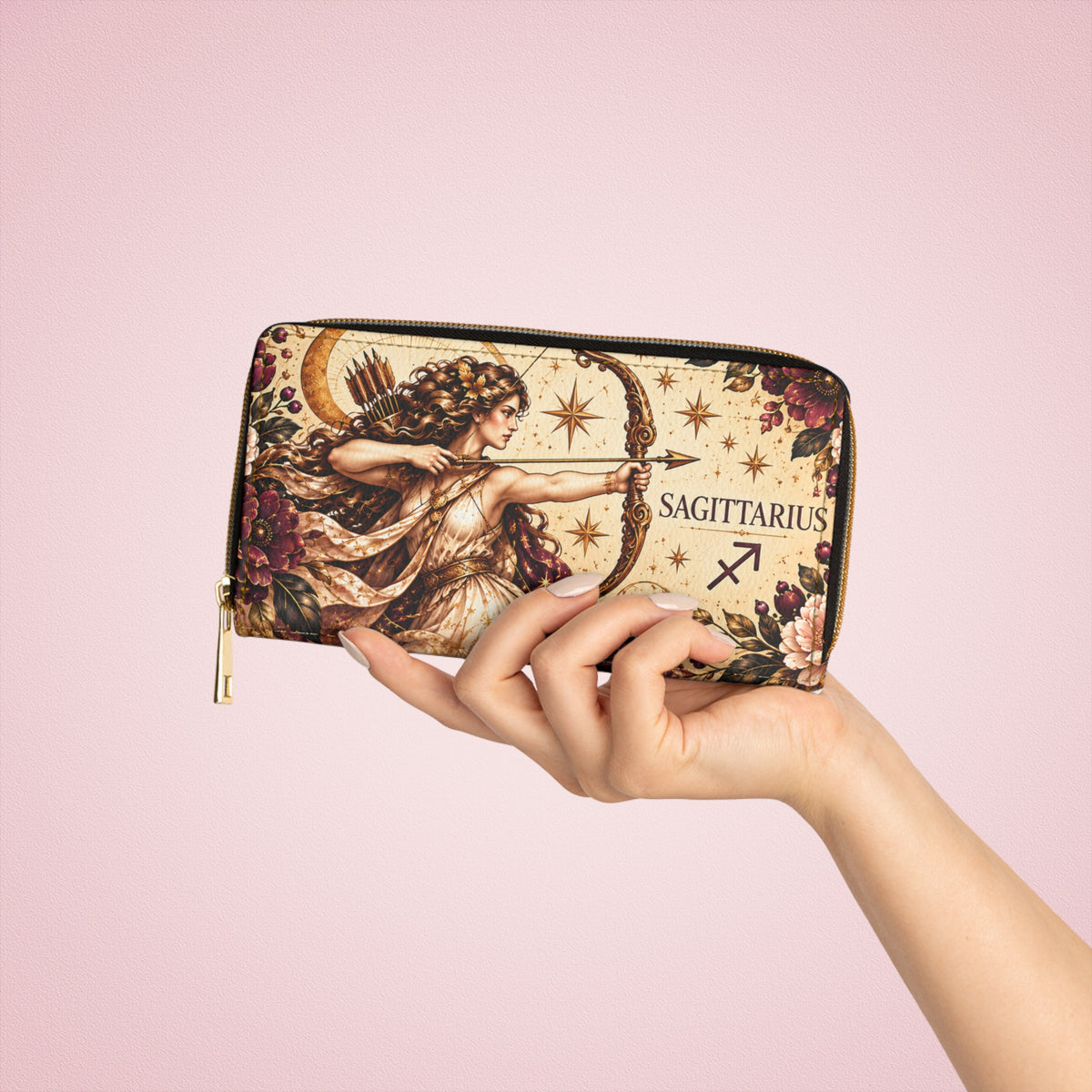 Sagittarius Archer Celestial Zodiac Zipper Wallet