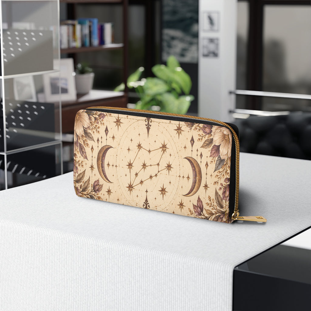 Aquarius Zodiac Celestial Zipper Wallet