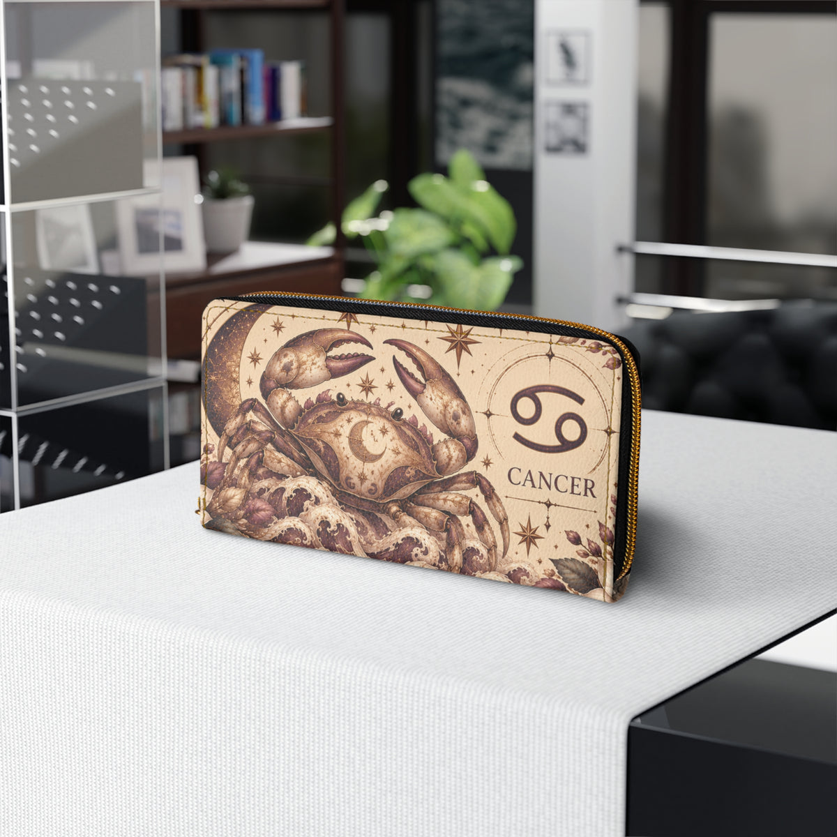 Cancer Zodiac Celestial Zipper Wallet