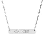 Cancer Zodiac Engraved Bar Necklace