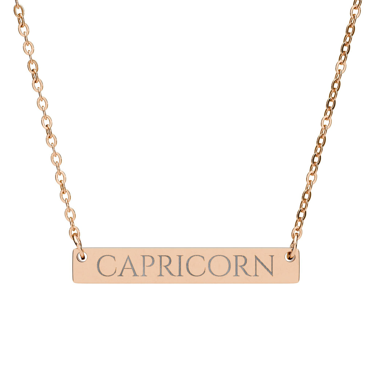 Capricorn Engraved Bar Necklace