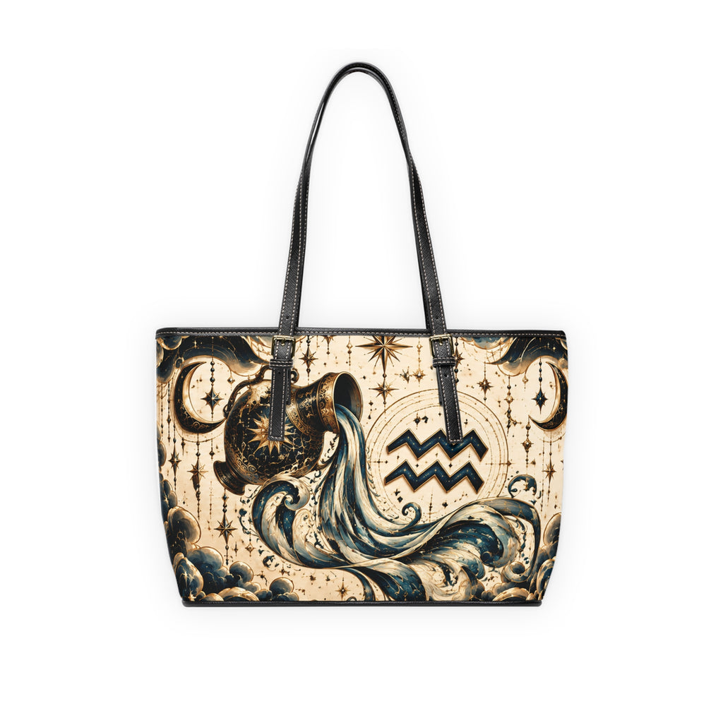Aquarius Zodiac Leather Shoulder Bag