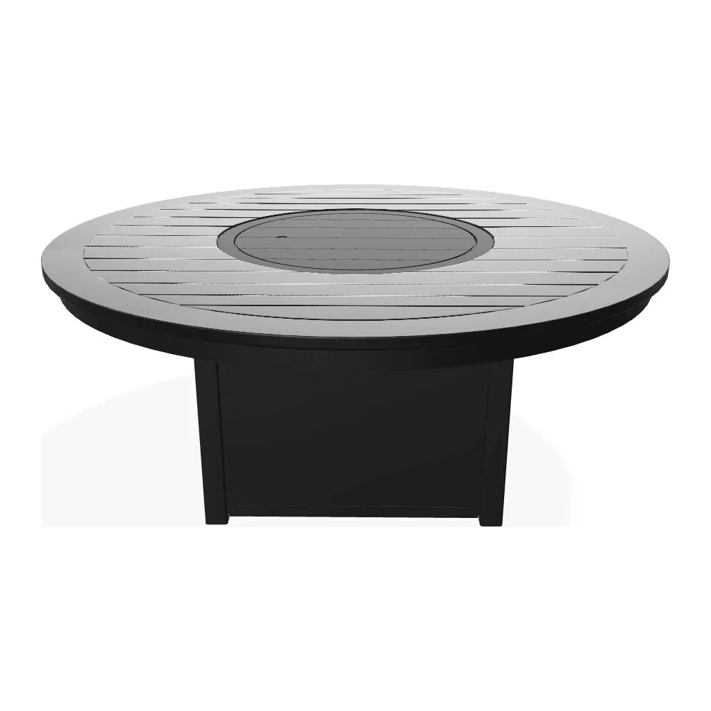 54" Round Marine Grade Polymer Chat Height Outdoor Fire Table