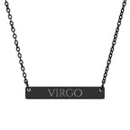 Virgo Zodiac Engraved Bar Necklace