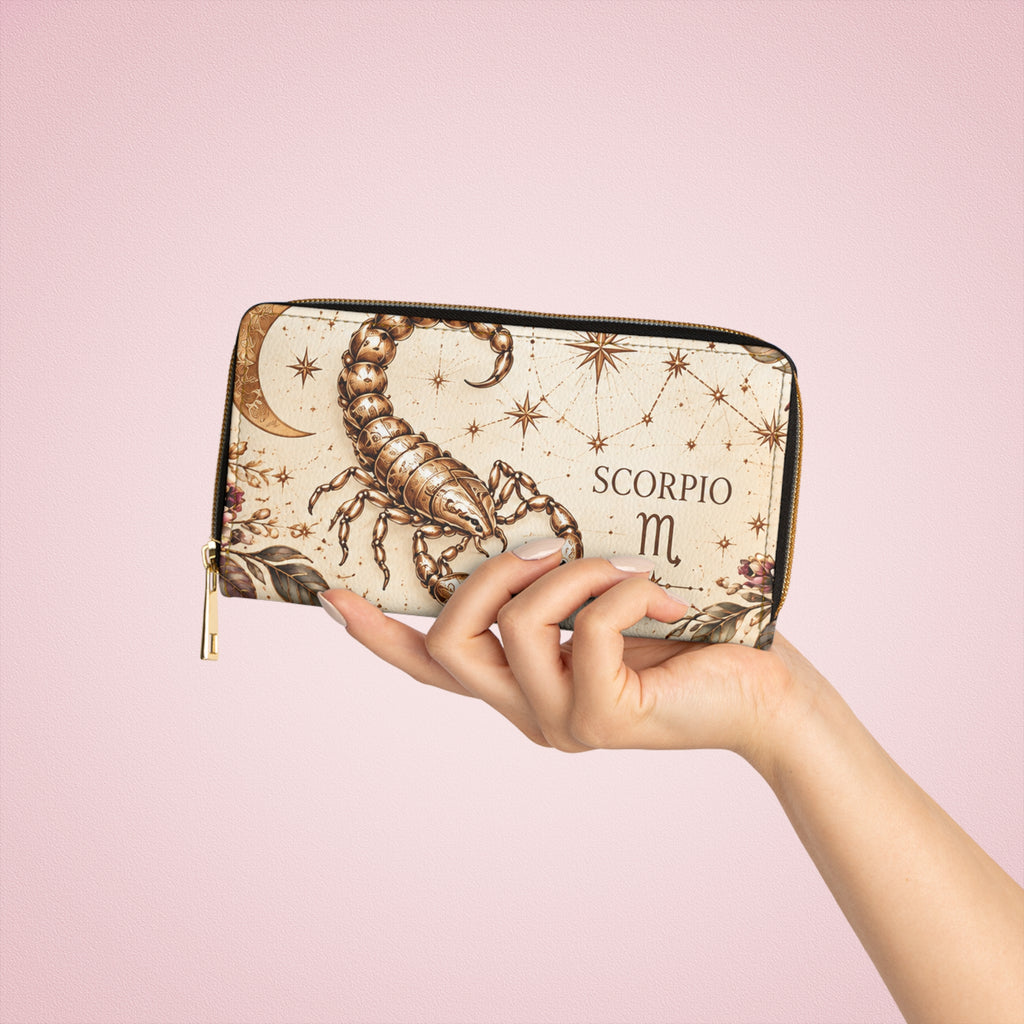Scorpio Zodiac Scorpion Celestial Zipper Wallet