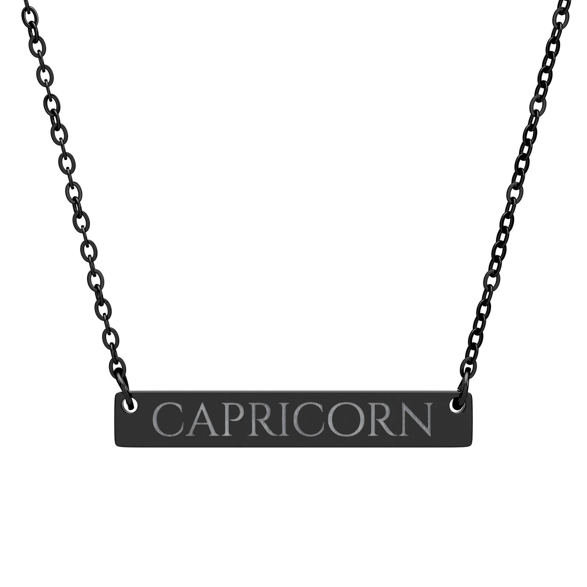 Capricorn Engraved Bar Necklace