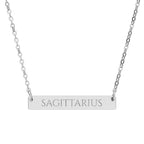Sagittarius Zodiac Engraved Bar Necklace