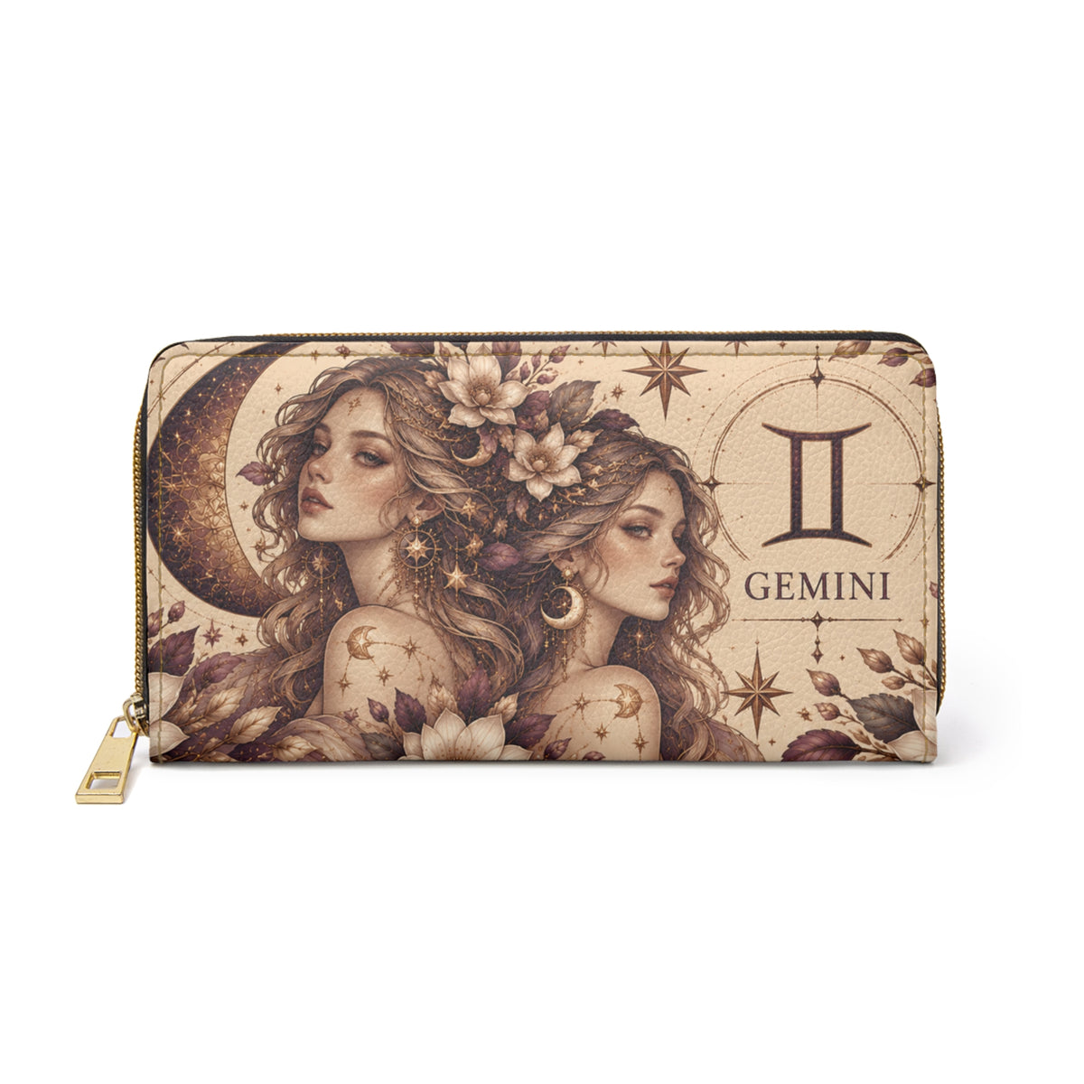 Gemini Zodiac Celestial Zipper Wallet