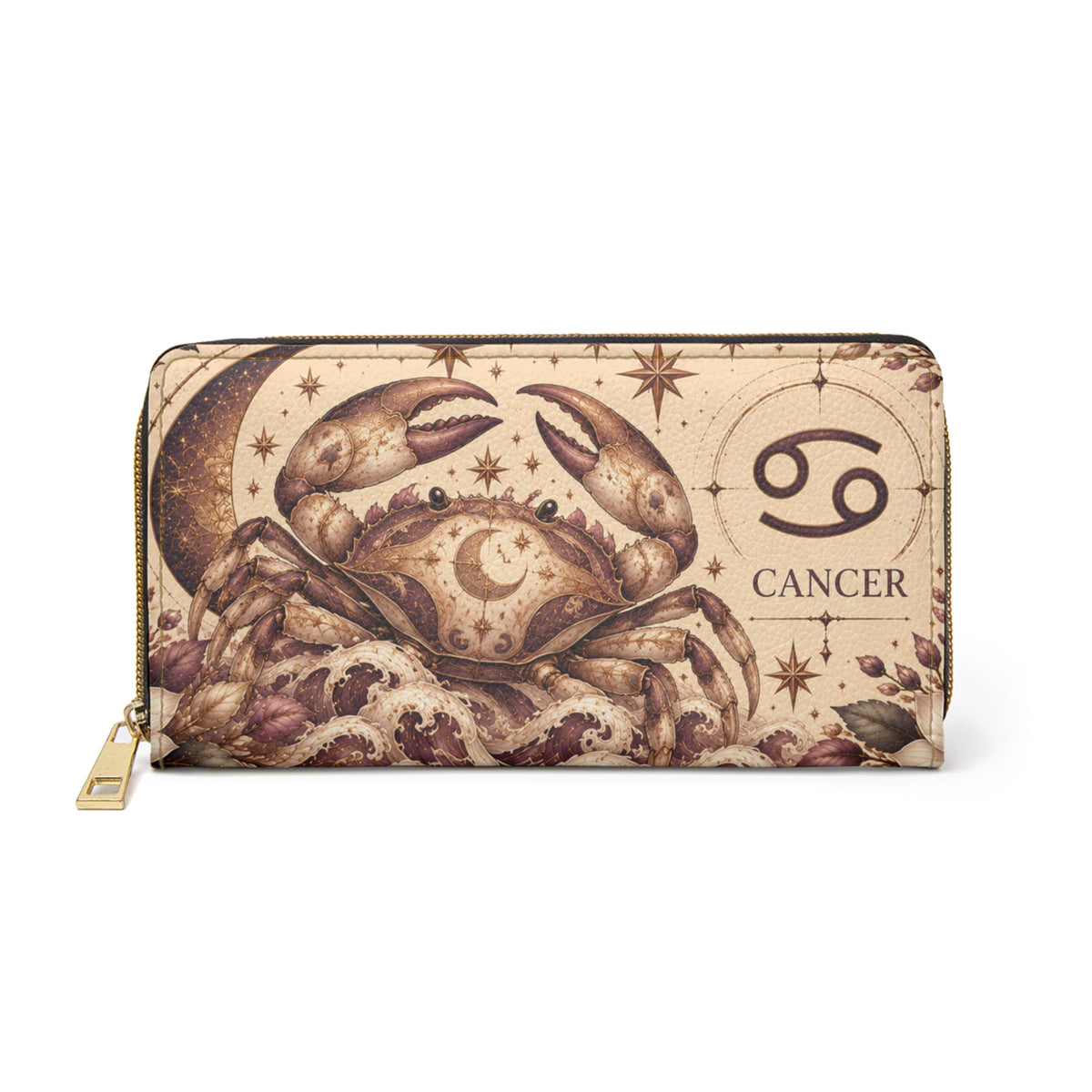 Cancer Zodiac Celestial Zipper Wallet