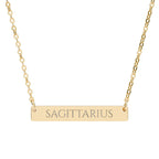 Sagittarius Zodiac Engraved Bar Necklace