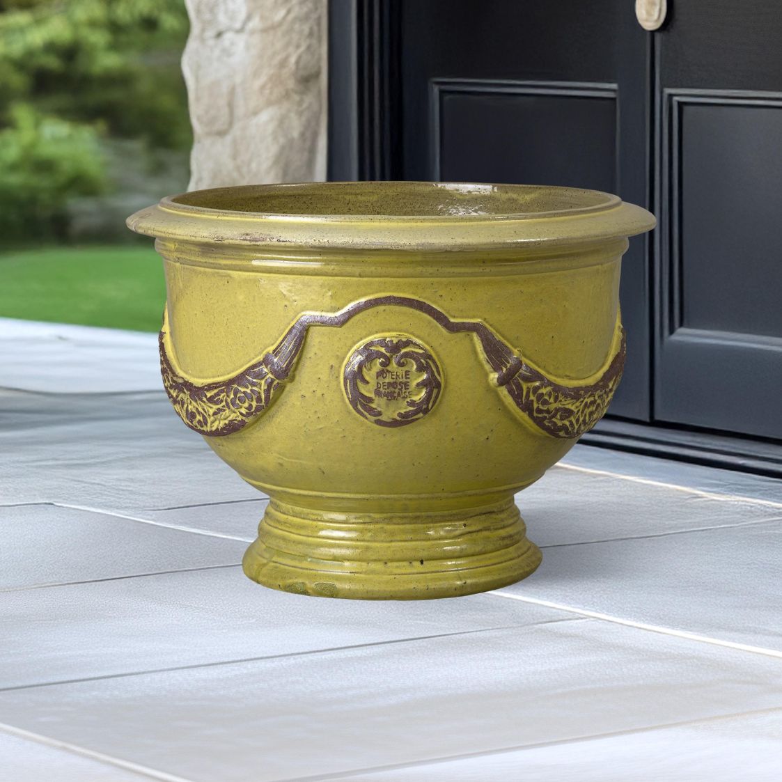 Anduze French Yellow Ceramic Outdoor Planter