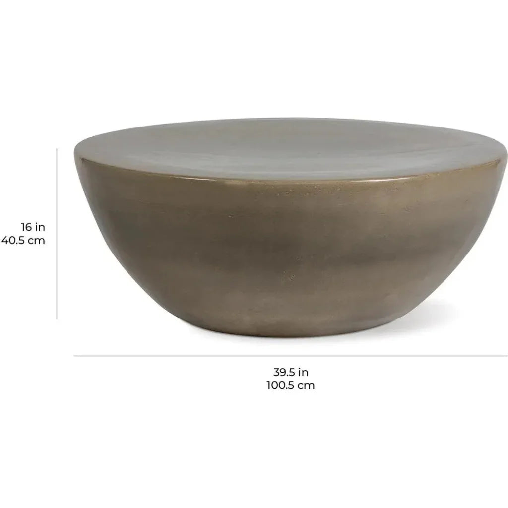 Bowness Ceramic Aquamarine Outdoor Coffee Table