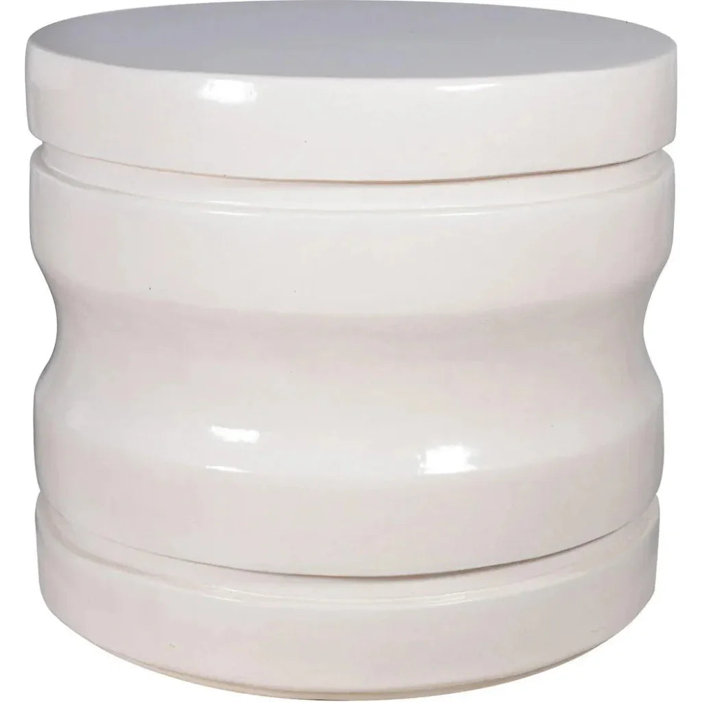 Dune Accent Table - White Outdoor End Table