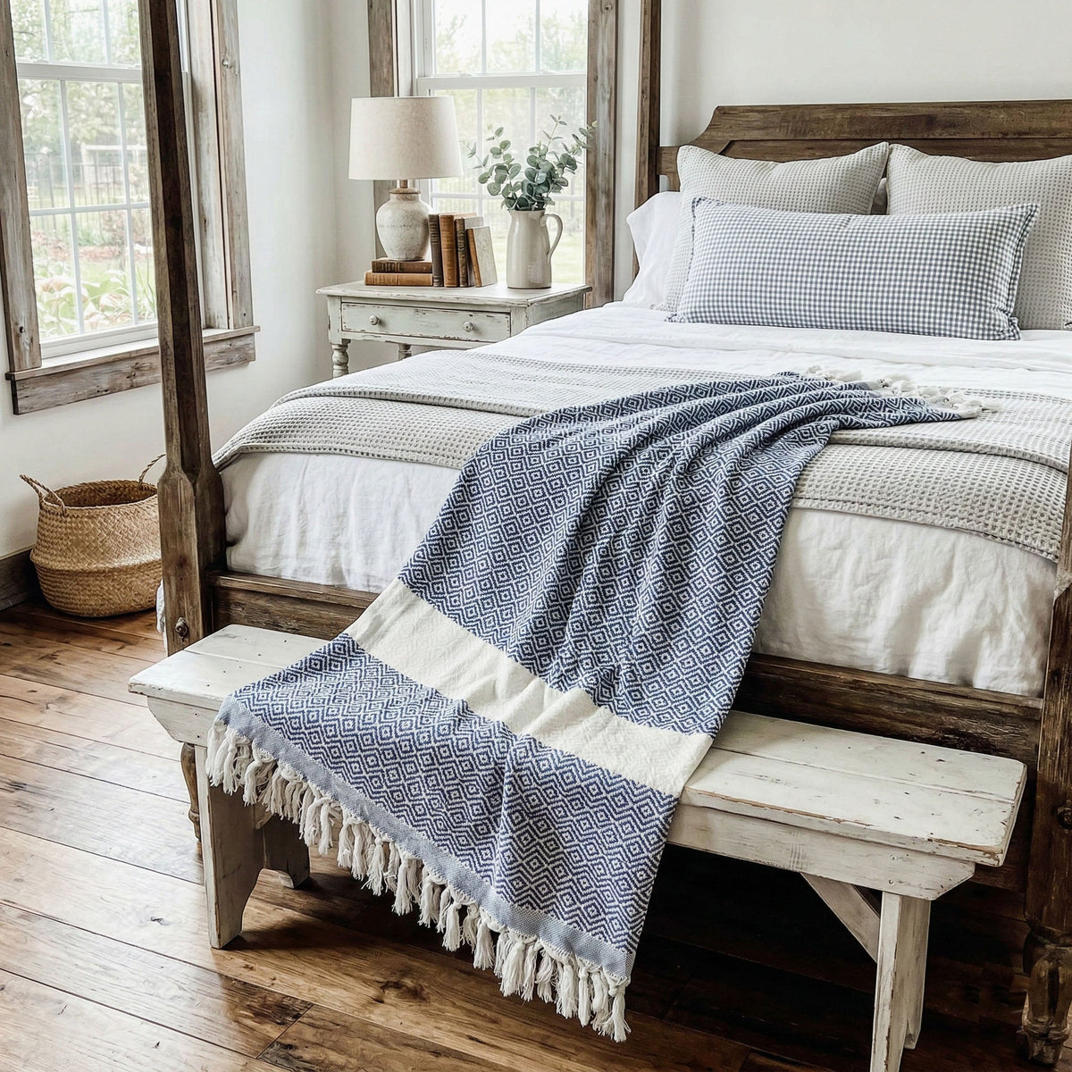 Haley Oversized Turkish Cotton Diamond Towel 