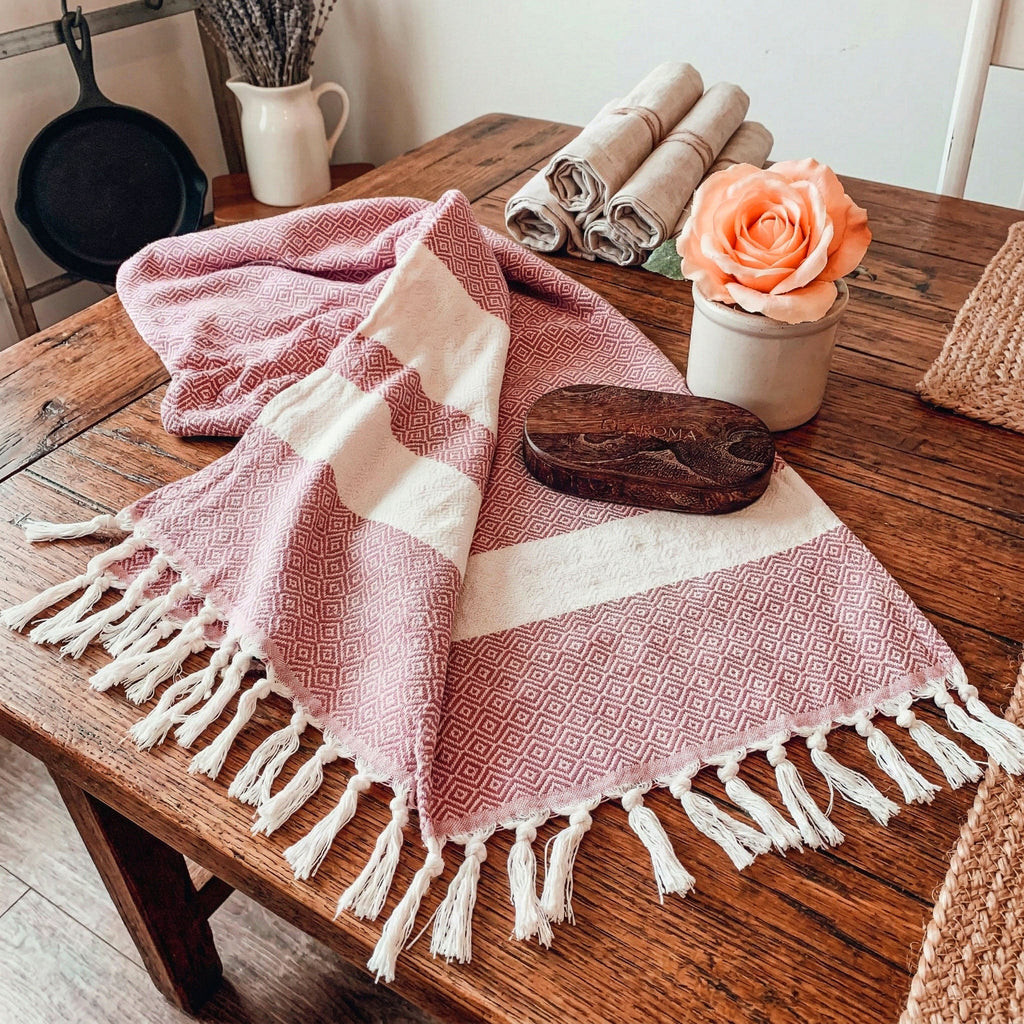 Haley Oversized Turkish Cotton Diamond Towel 