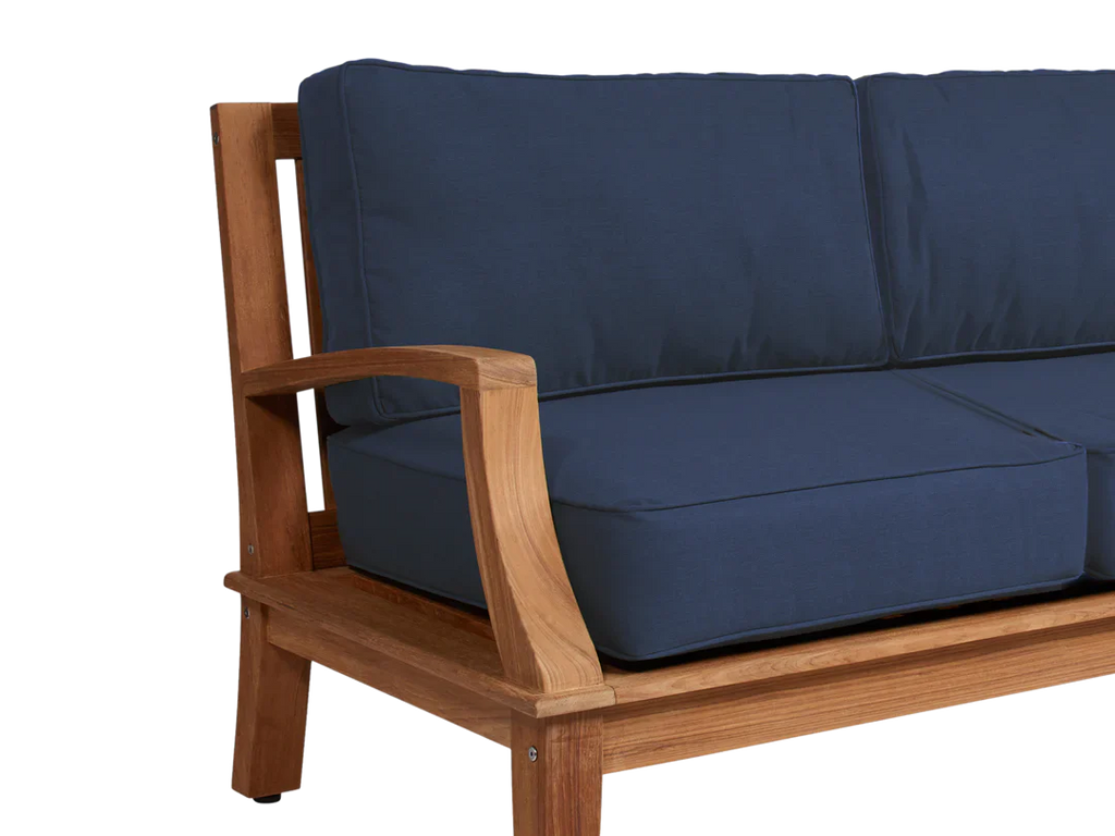 Grande Teak Deep Outdoor Couch with Sunbrella Cushions