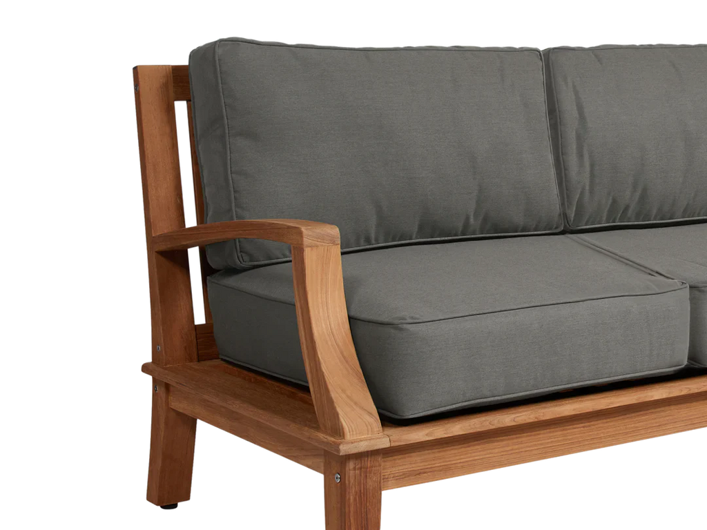 Grande Teak Deep Outdoor Couch with Sunbrella Cushions