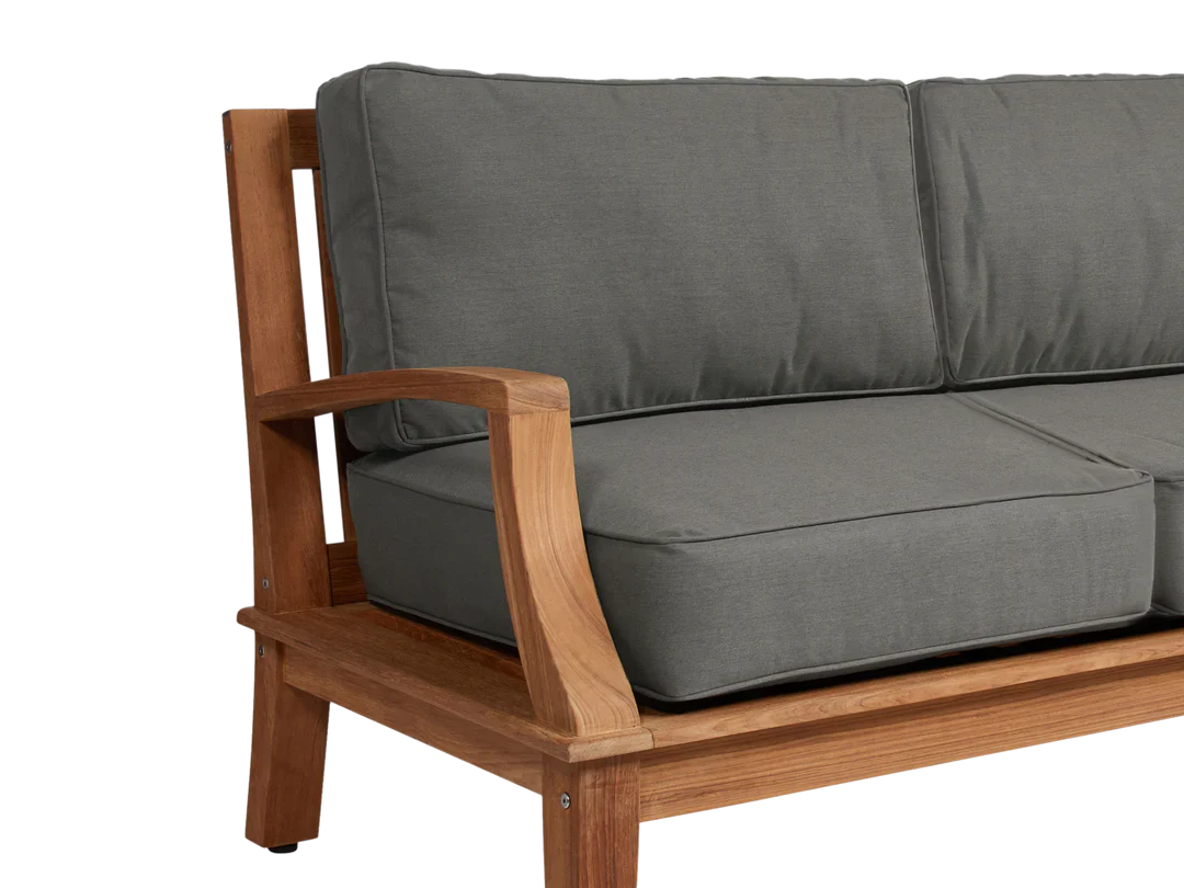 Grande Teak Deep Outdoor Couch with Sunbrella Cushions
