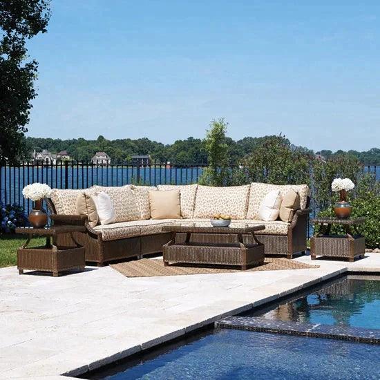 Hamptons Outdoor Wicker Corner Sectional with Table