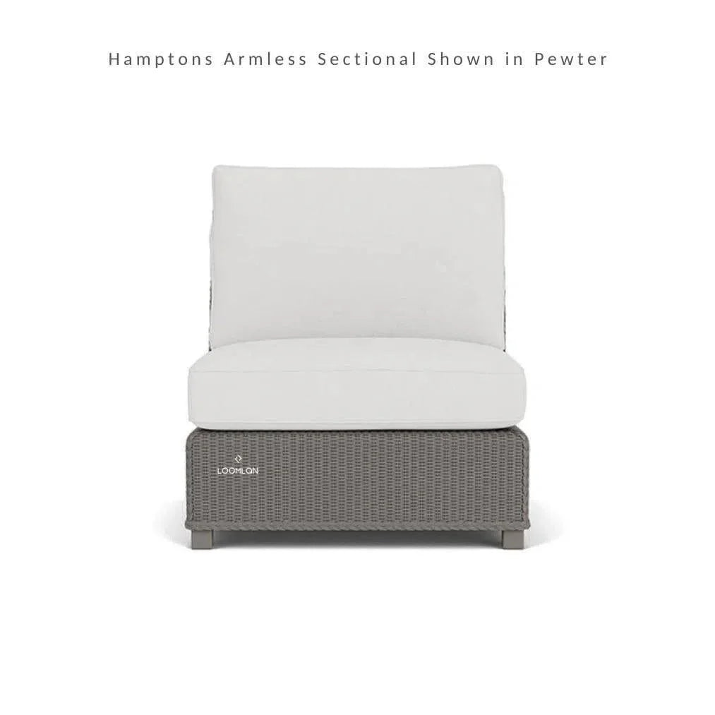 Hamptons Outdoor Wicker L-Shaped Sectional with Side Table